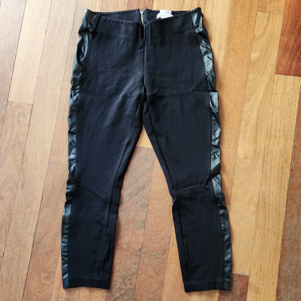 J. Crew Gigi Pants With Faux Leather Tuxedo Stripe Size 4